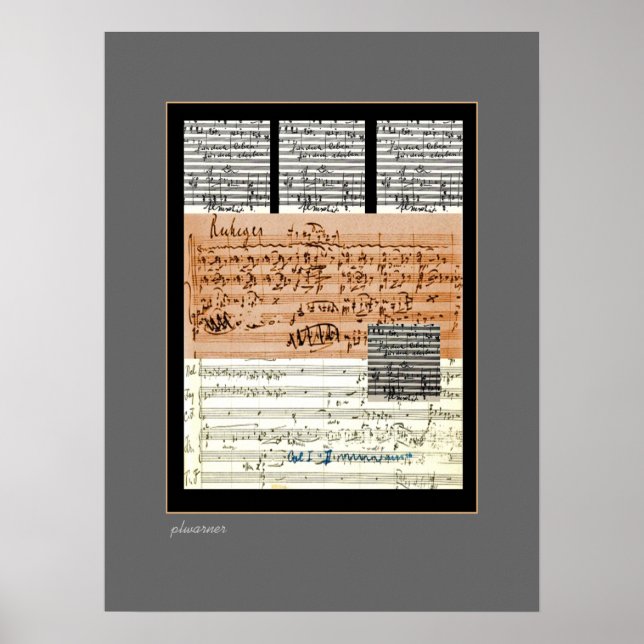Poster Collage de notes musicales (Devant)