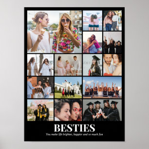 Poster Collage de photos 15 images 12x16 18x24 24x32 30x4