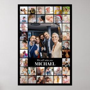 Poster Collage de photos 35 images 12x18 16x24 20x30 Noir