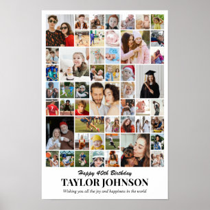 Poster Collage de photos 50 images 12x18 16x24 20x30 24x3