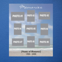Collage de photos commémoratives avec fond océaniq