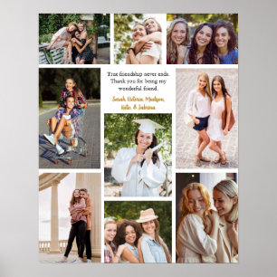 Poster Collage de photos d'amis personnalisés Citation d'