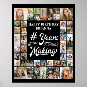 Poster Collage de photos d'anniversaire 51 ans, des année