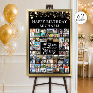 Poster Collage de photos d'anniversaire 62 # Années de cr