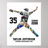 Collage de photos de baseball pour lanceur senior