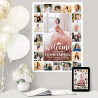 Collage de photos de bienvenue pour Quinceañera 15