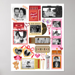 Poster Collage de photos de couple parfait Boîte d'allume