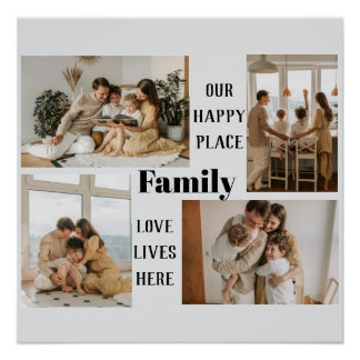 Poster Collage de photos de famille personnalisé
