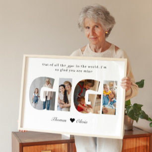 Poster Collage de photos de Gigi souvenir pour grand-mère