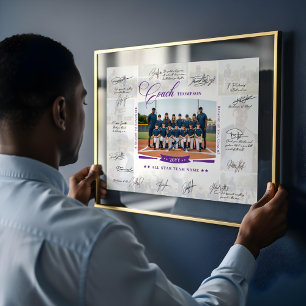 Poster Collage de photos de l'équipe avec signature pour