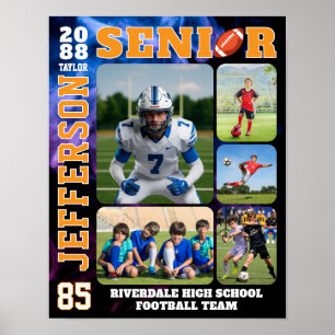Poster Collage de photos de l'équipe de football senior