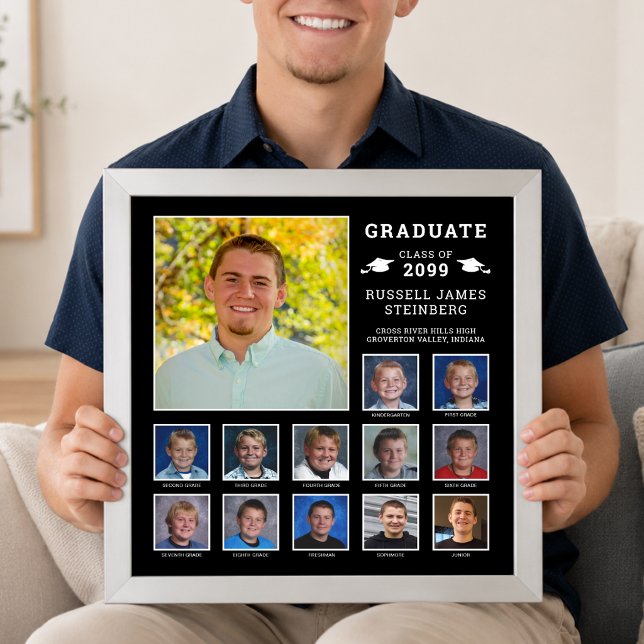 Poster Collage de photos de lycée personnalisé K-12 avec  (Créateur téléchargé)
