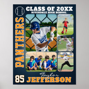 Poster Collage de photos d'équipe de baseball au lycée