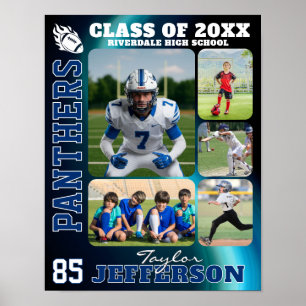 Poster Collage de photos d'équipe de football au lycée