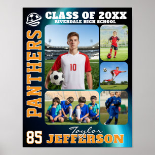 Poster Collage de photos d'équipe de football de lycée
