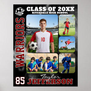 Poster Collage de photos d'équipe de football de lycée