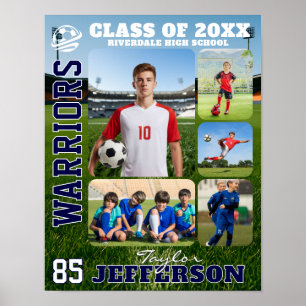Poster Collage de photos d'équipe de football de lycée