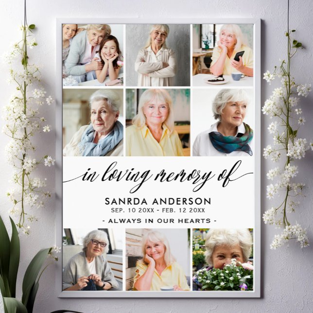 Poster Collage de photos en mémoire affectueuse (Créateur téléchargé)