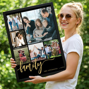 Poster Collage de photos multiples famille écriture moder