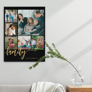 Poster Collage de photos multiples famille écriture moder