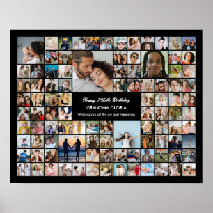 Poster Collage de photos personnalisé 100 photos 100e ann