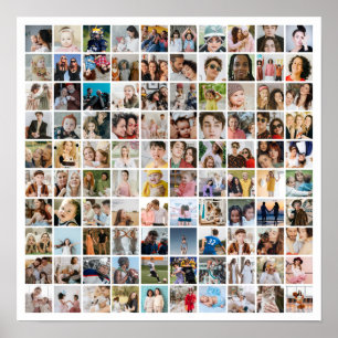 Poster Collage de photos personnalisé 100 photos Grille c