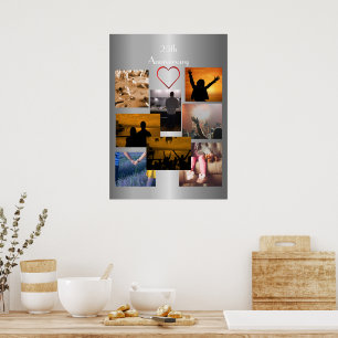 Poster Collage de photos personnalisé 25e anniversaire