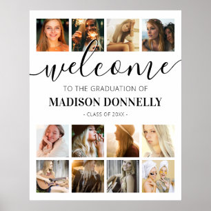 Poster Collage de photos personnalisé Bienvenue au diplôm