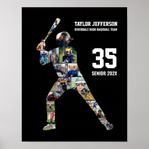 Poster Collage de photos personnalisé de joueur de baseba