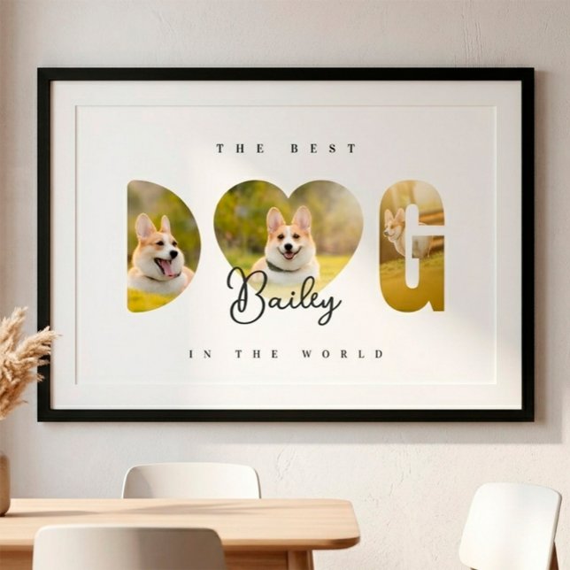 Poster Collage de photos personnalisé du MEILLEUR CHIEN 3 (The Best Dog Photo Collage Poster)