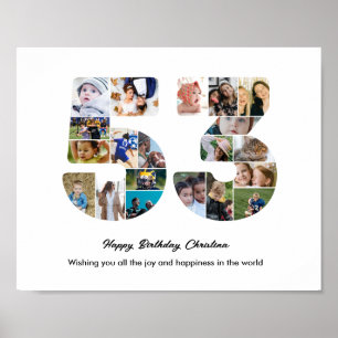Poster Collage de photos pour la fête d'anniversaire 53 a