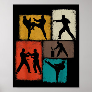 Poster Collage de pratiquant de Taekwondo Hommes Enfants 