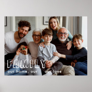 Poster Collage de script familial Chic