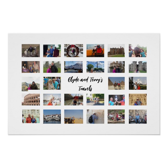 Poster Collage de souvenirs de voyage 36 X 24 Arrière - p (Devant)
