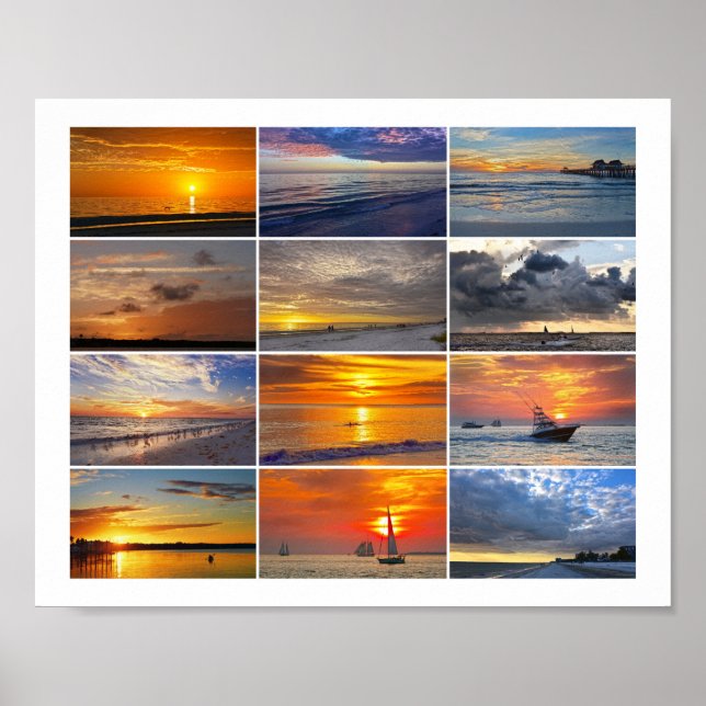 Poster Collage des couchers de soleil de Floride (Devant)