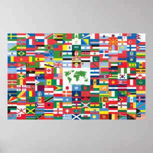 Poster Collage des drapeaux de pays du monde entier