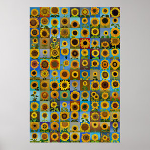 Poster Collage des tournesols