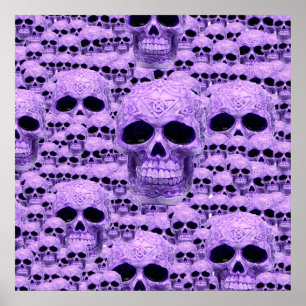 Poster Collage du crâne violet celtique