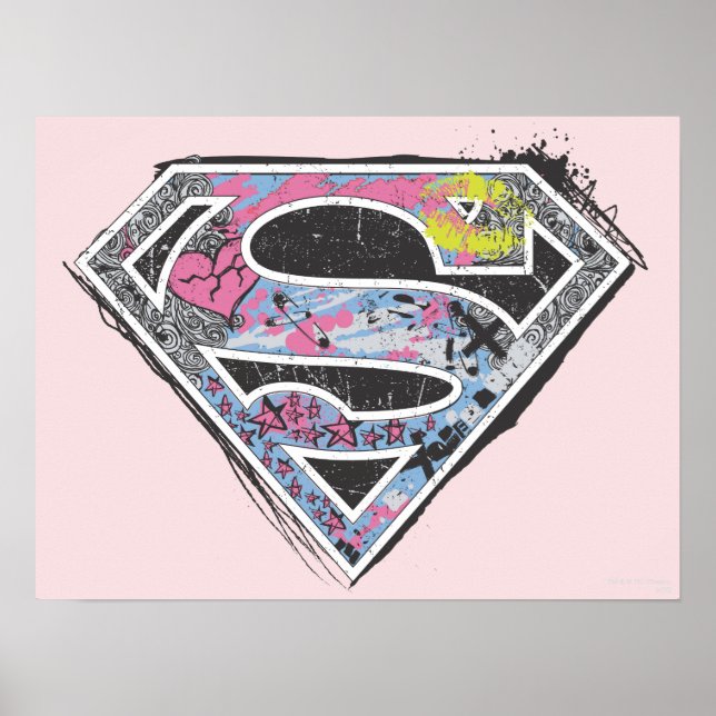 Poster Collage du logo Supergirl (Devant)