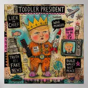 Poster Collage du président enfant drôle