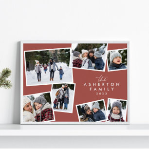 Poster Collage familial 7 photos simple moderne terre cui