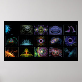 Poster collage fractal digitalgreenlife