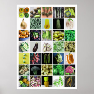 Poster Collage LÉGUMES - Jaune/Vert