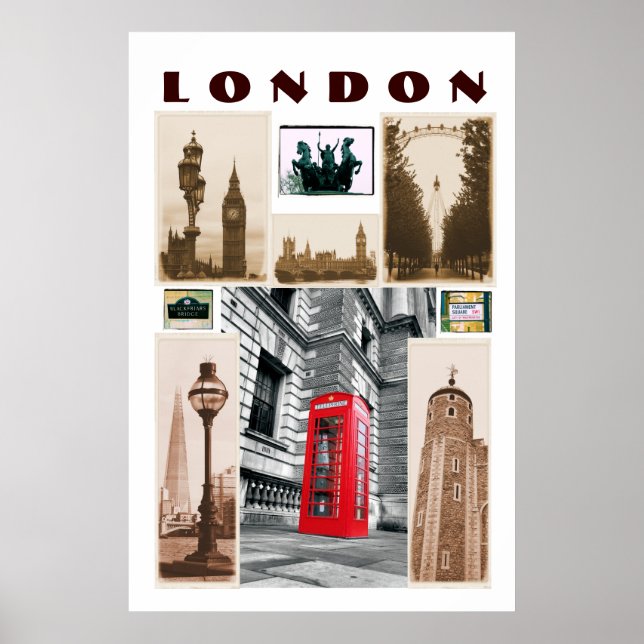 Poster collage LONDON (Devant)