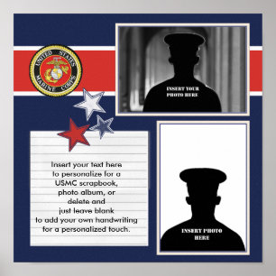 Poster Collage patriotique de photo de Marine Corps
