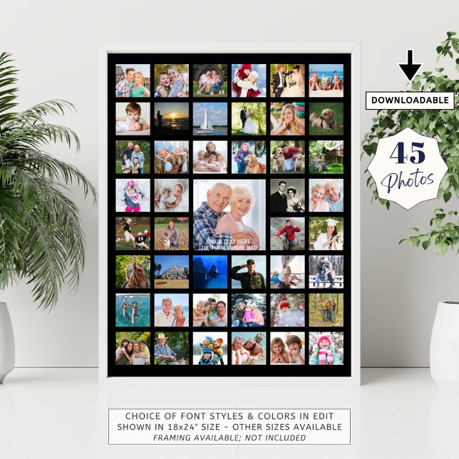 Poster Collage personnalisé de 45 photos de couleur perso (Créateur téléchargé)