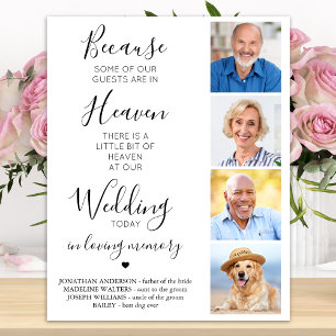 Poster Collage personnalisé de 4 photos Ciel Mariage Mémo