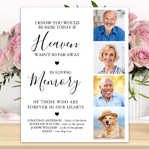 Poster Collage personnalisé de 4 photos Ciel Mariage Mémo