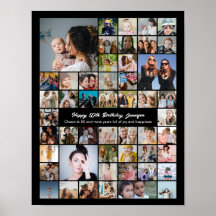Collage personnalisé de 50 photos pour un annivers