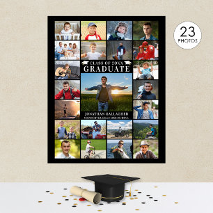 Poster Collage photo 23 couleur personnalisée diplômé mod